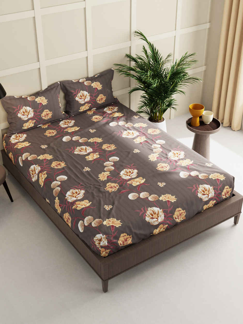 Bianca Floral Double Bedsheet With 2 Pillow Covers