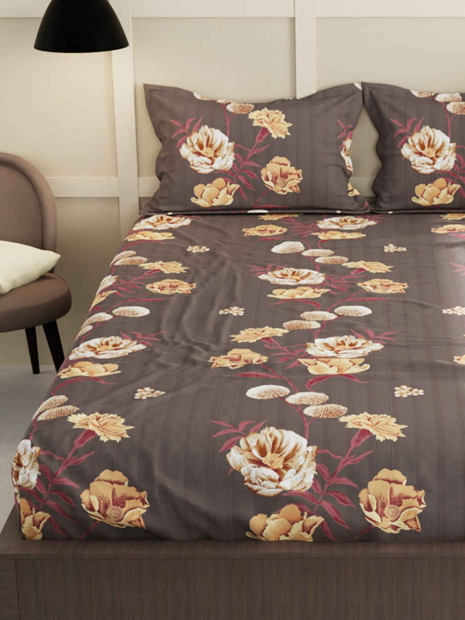Bianca Floral Double Bedsheet With 2 Pillow Covers