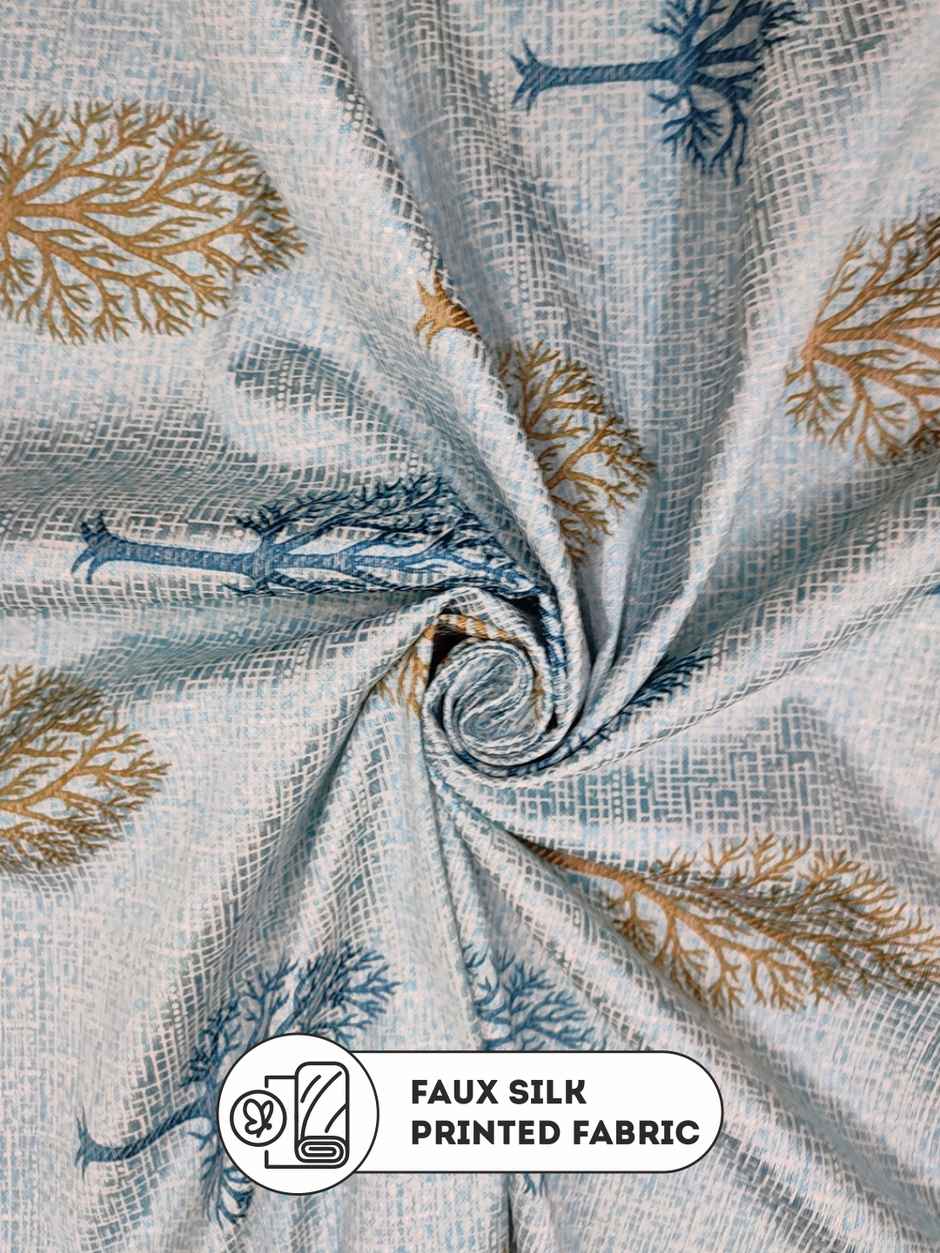 Bianca Green Polyester Eyelet Curtain - 7 ft