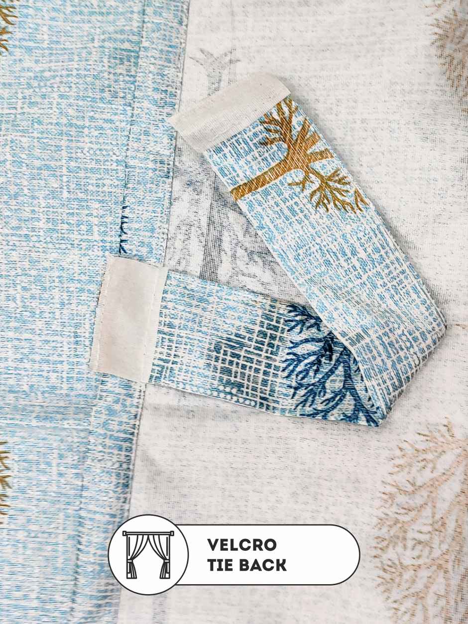 Bianca Green Polyester Eyelet Curtain - 7 ft