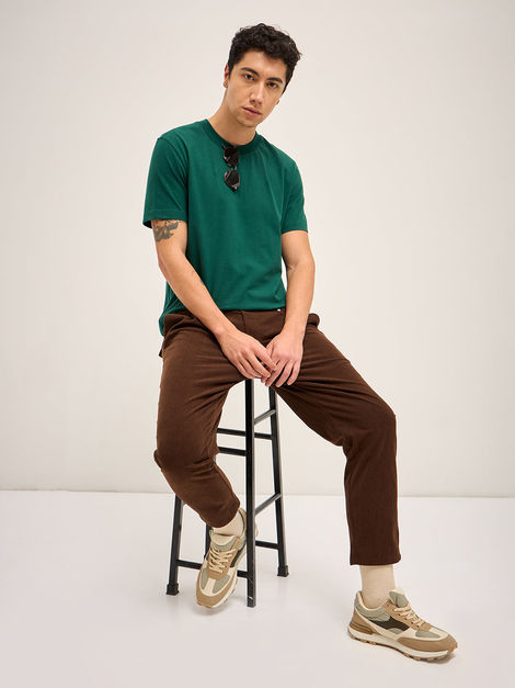 The Bear House Men Relax Fit Solid T-shirt - Grelaro | Bottle Green | XXL