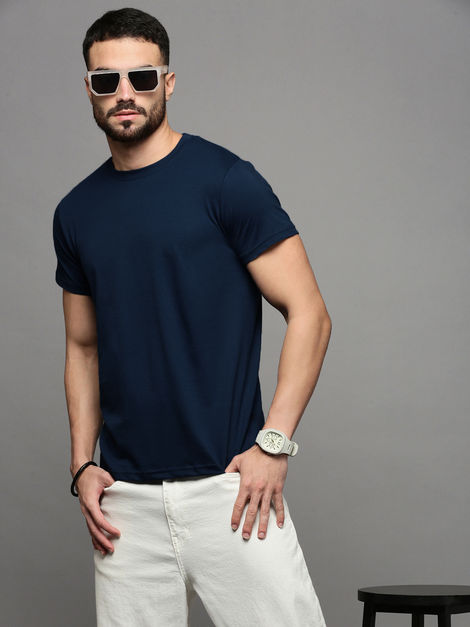 ACTIMAXX Men's Where Comfort Meets Performance Cozi Round Neck T-Shirt | Navy - L