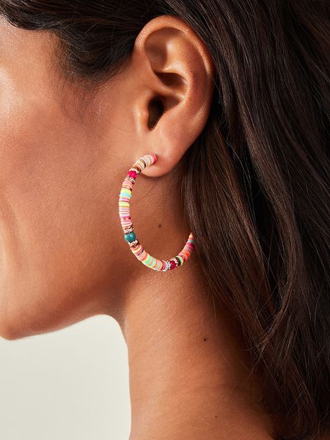 Accessorize London Women's Multi Bright Disc Hoop Earrings - Multi