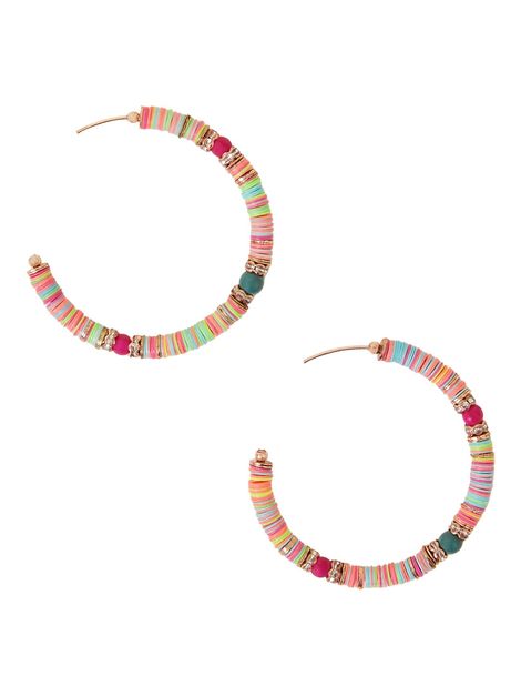 Accessorize London Women's Multi Bright Disc Hoop Earrings - Multi