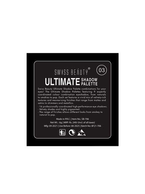 Swiss Beauty Ultimate 9 Pigmented Colors Eyeshadow Palette - Shade 03