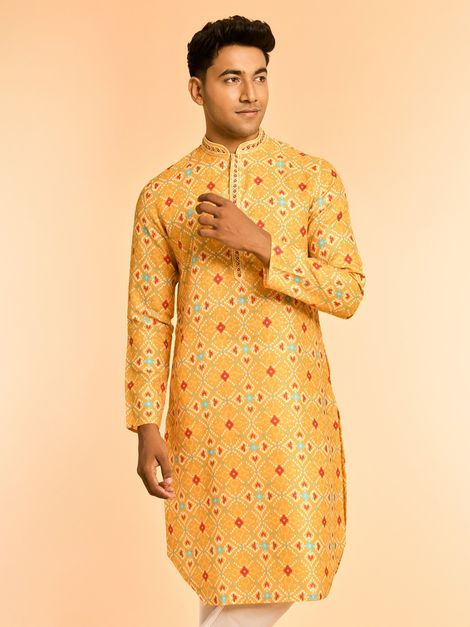 Diwas By Mayavar Men's Majestic Kurta | Mustard - XL
