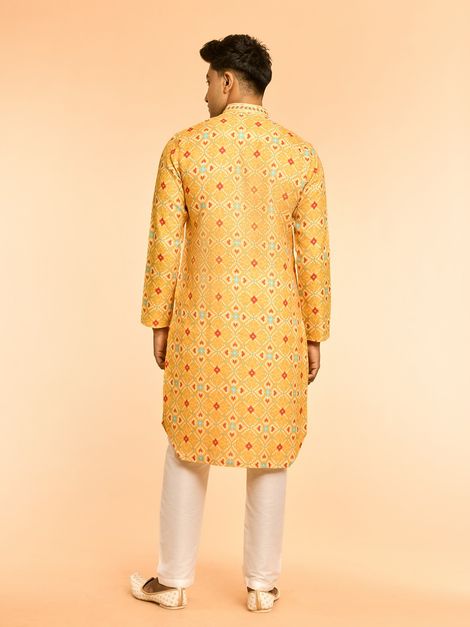 Diwas By Mayavar Men's Majestic Kurta | Mustard - XL