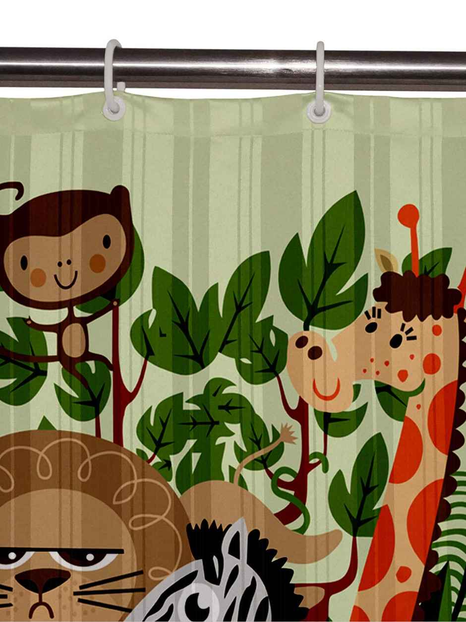 Lushomes Shower Curtain - Kids Printed | Waterproof | 12 Eyelets | No Hooks | 6 x 6.5 ft