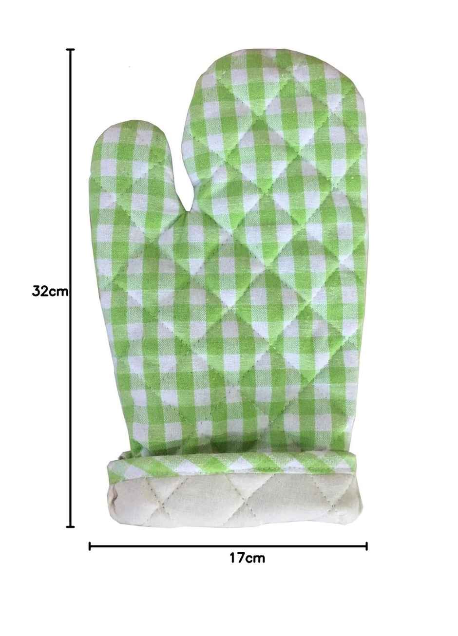 Lushomes Oven Gloves - Green | Small Microwave Hand Gloves | Heat Resistant | 7 x 13 inch