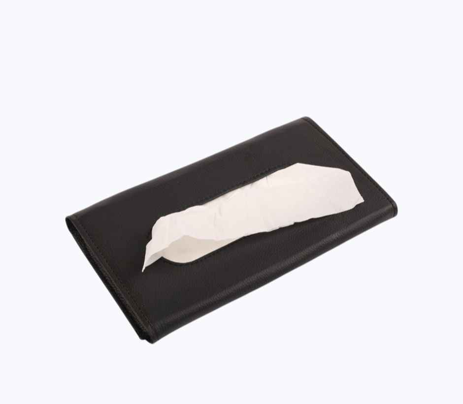 Motorzee Car Tissue Holder with Tissues Elegant PU Leather Tissue Paper Holder for Car