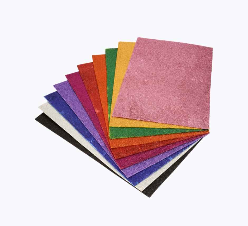 Paperbees A4 size Glitter Sparkles Foam Sheet | 2 mm Thick 10 Different Color