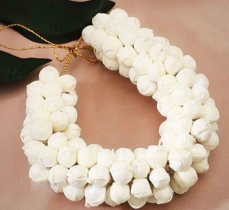 Jasmine Mogra Artificial Flower Gajra | Traditional Hair Accessory | White | Gullak