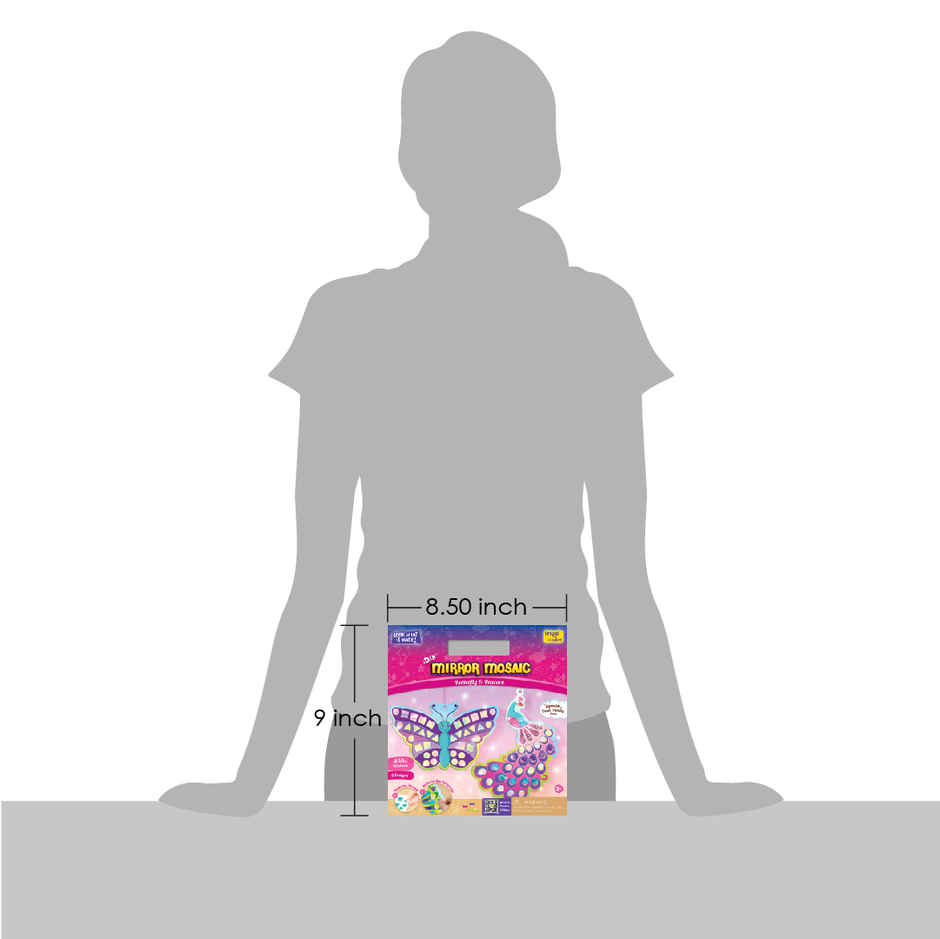 Imagimake Mirror Mosaic | Butterfly & Peacock | Creative Art Toy for Kids