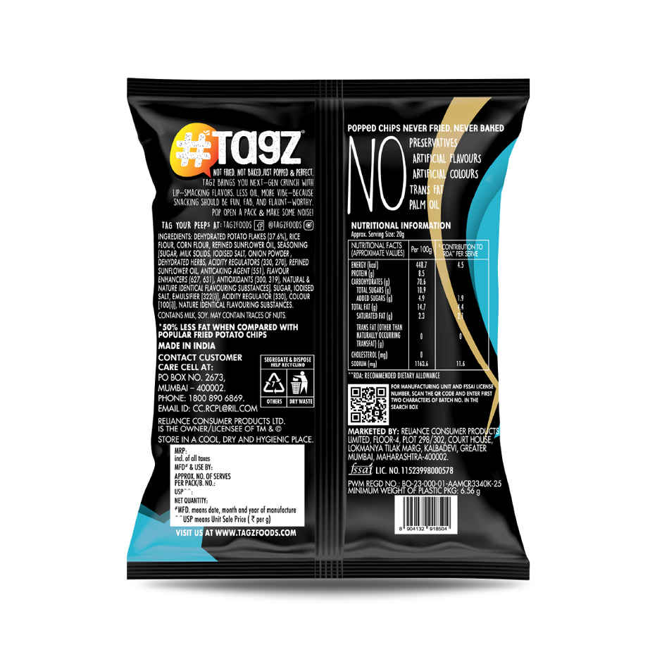 Tagz Popped Potato Chips Masala