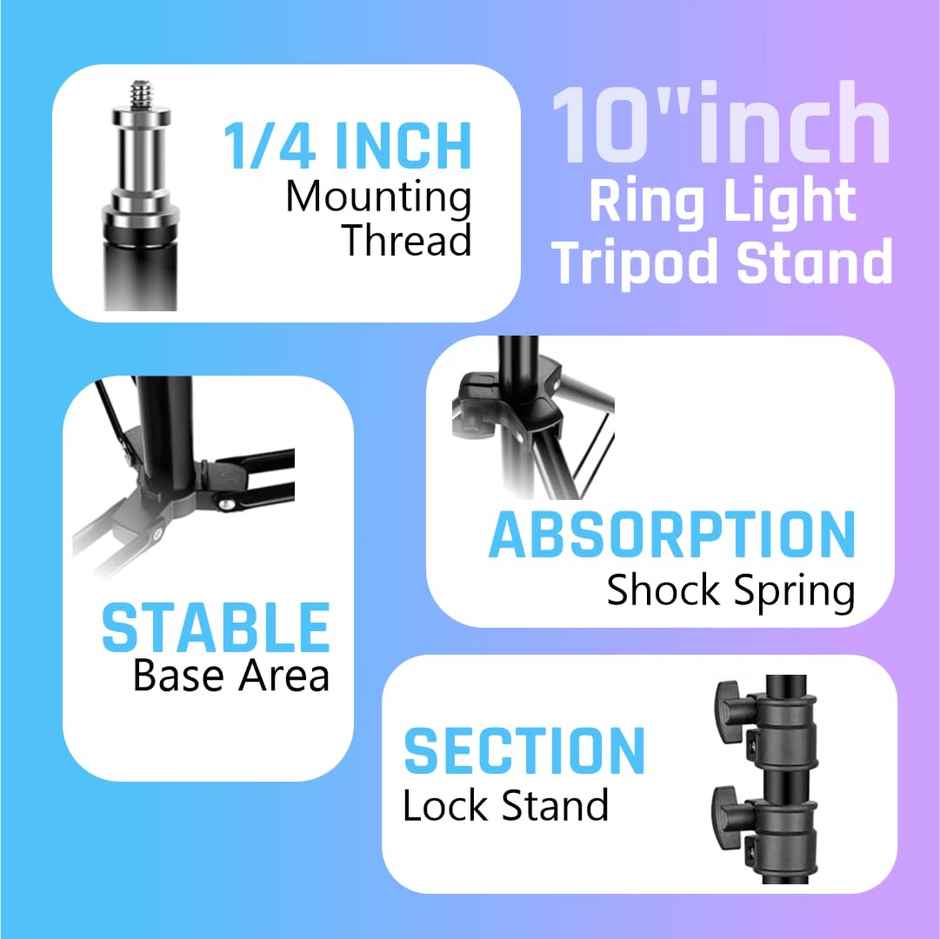 Tygot 10 Inch Ring Light with 7 ft Tripod Stand