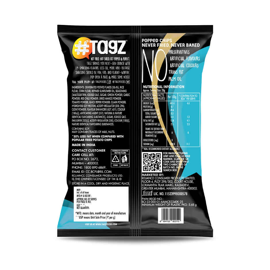 Tagz Popped Potato Chips Masala