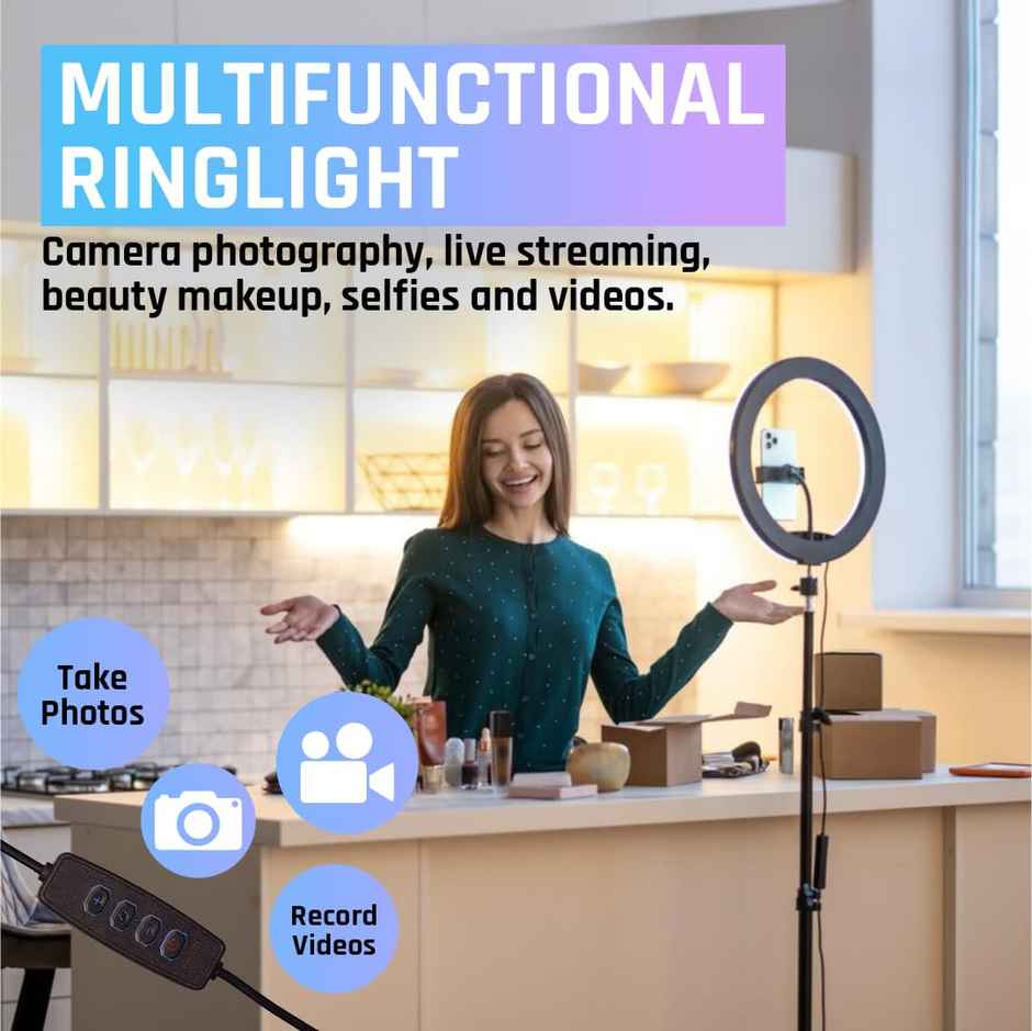 Tygot 10 Inch Ring Light with 7 ft Tripod Stand