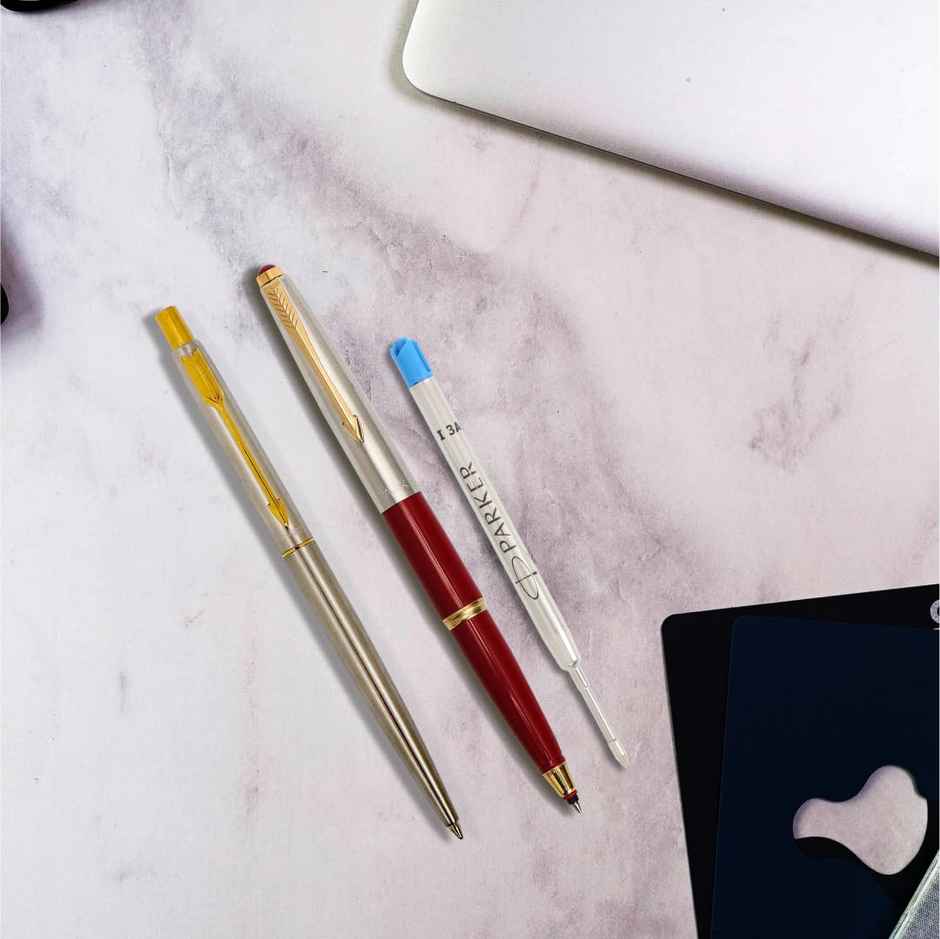 Parker Quink Flow Ballpoint Pen Fine Refill | Blue Ink | Quick-Drying | Smooth Flow | Long-Lasting