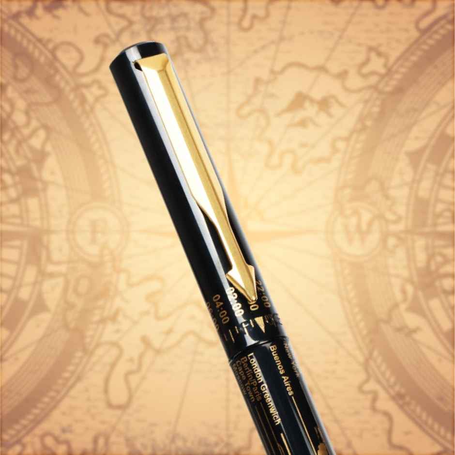 Parker Special Edition Vector Time Check Gold Trim Roller Ball Pen | Blue