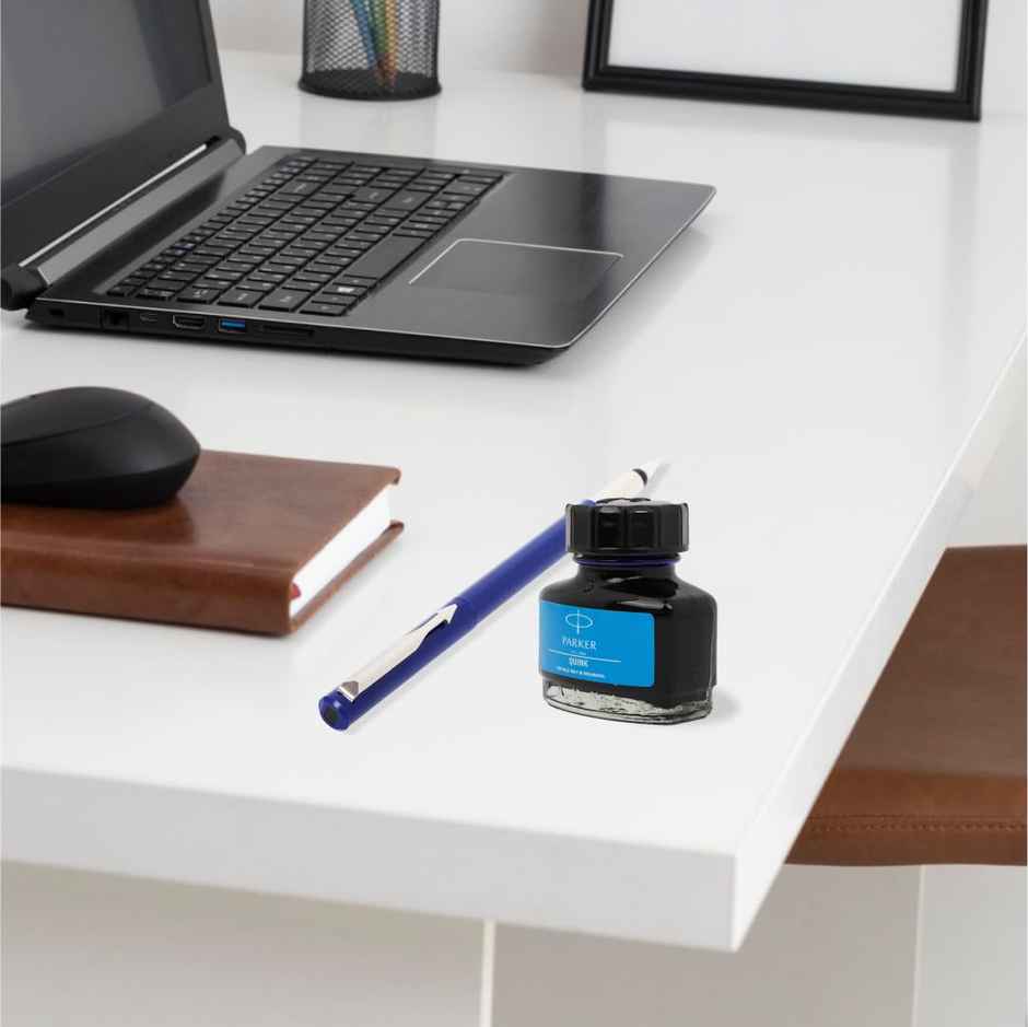 Parker Quink Bottle|Ink - Blue | 30 Ml | Quick - Drying Ink | No - Smear Writing