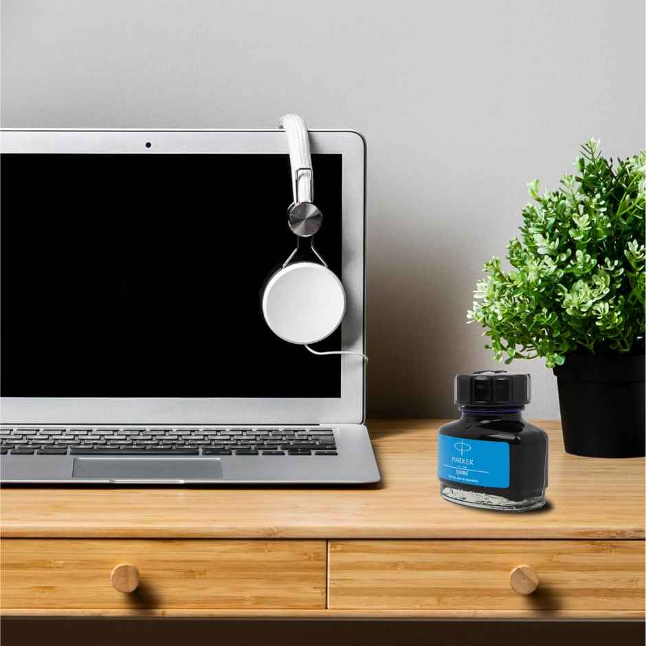 Parker Quink Bottle|Ink - Blue | 30 Ml | Quick - Drying Ink | No - Smear Writing