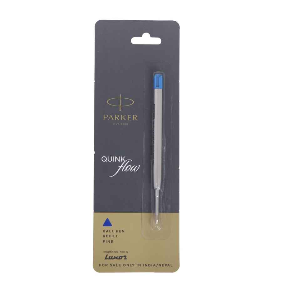 Parker Quink Flow Ballpoint Pen Fine Refill | Blue Ink | Quick-Drying | Smooth Flow | Long-Lasting