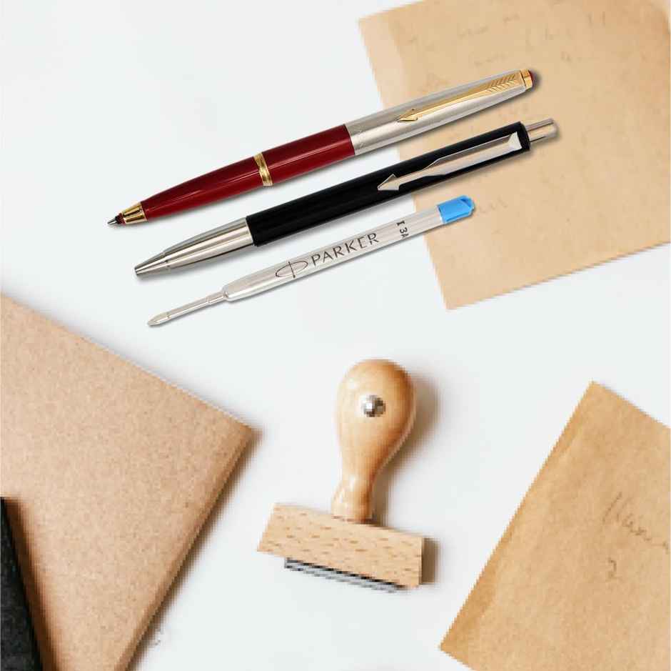 Parker Quink Flow Ballpoint Pen Fine Refill | Blue Ink | Quick-Drying | Smooth Flow | Long-Lasting