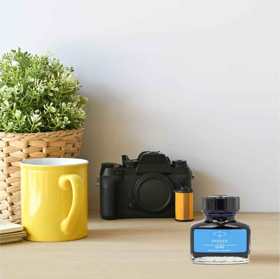 Parker Quink Bottle|Ink - Blue | 30 Ml | Quick - Drying Ink | No - Smear Writing