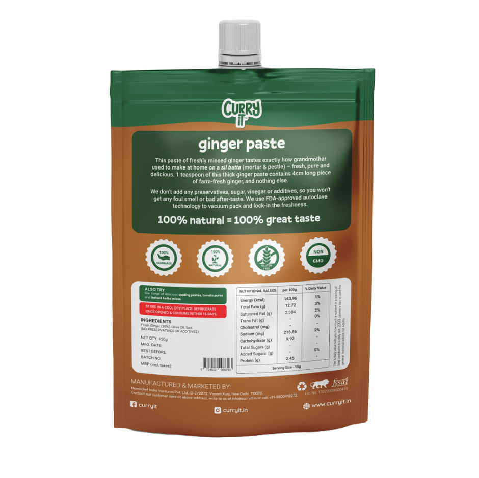 Curryit Preservative Free Ginger Paste