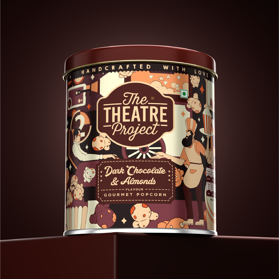 The Theatre Project Dark Chocolate & Almonds Popcorn Tin