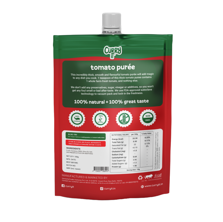 Curryit Preservative Free Tomato Puree