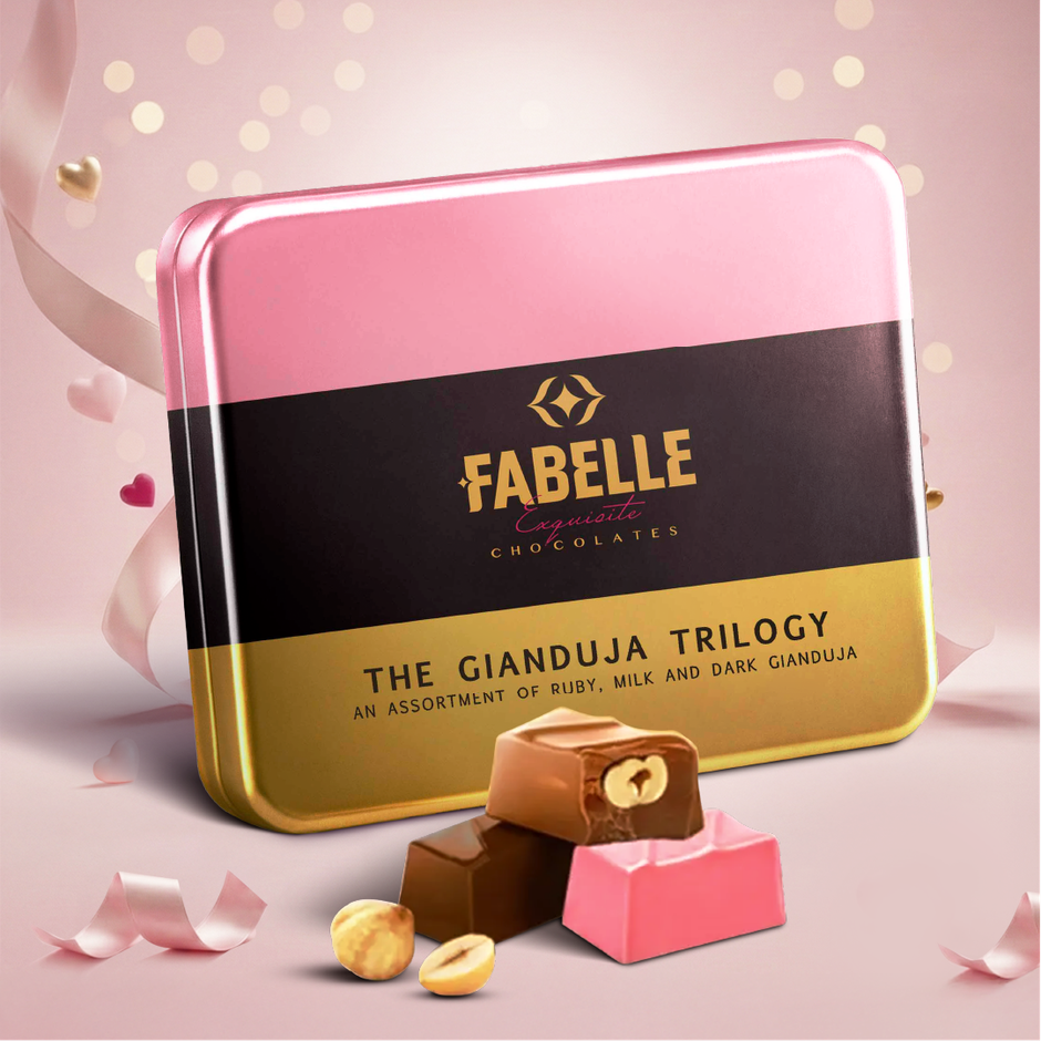 Fabelle Gianduja Trilogy- Assorted Luxury Handcrafted Chocolate Box Combo
