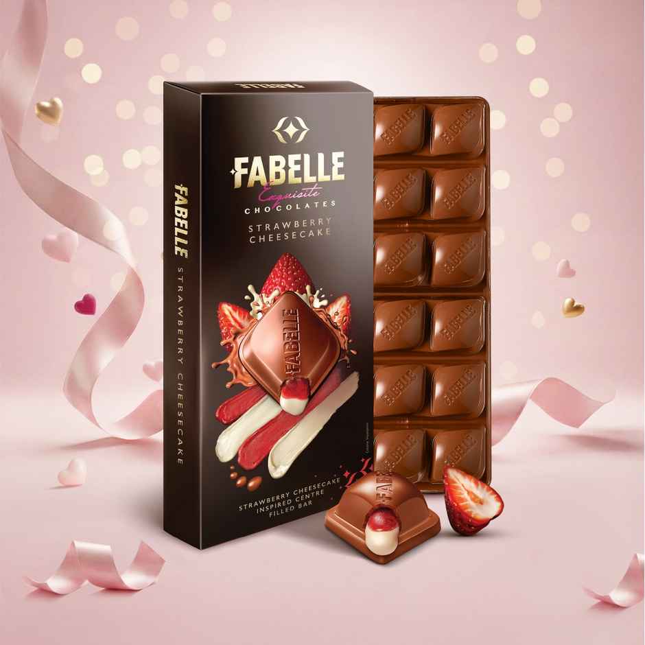 Fabelle Luxury Chocolates Strawberry Cheesecake Handcrafted Bar