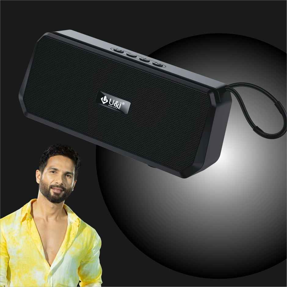 U&i Gracious 10W Bluetooth Speaker, 6H Playtime, FM,TWS,Mobile Stand - Black