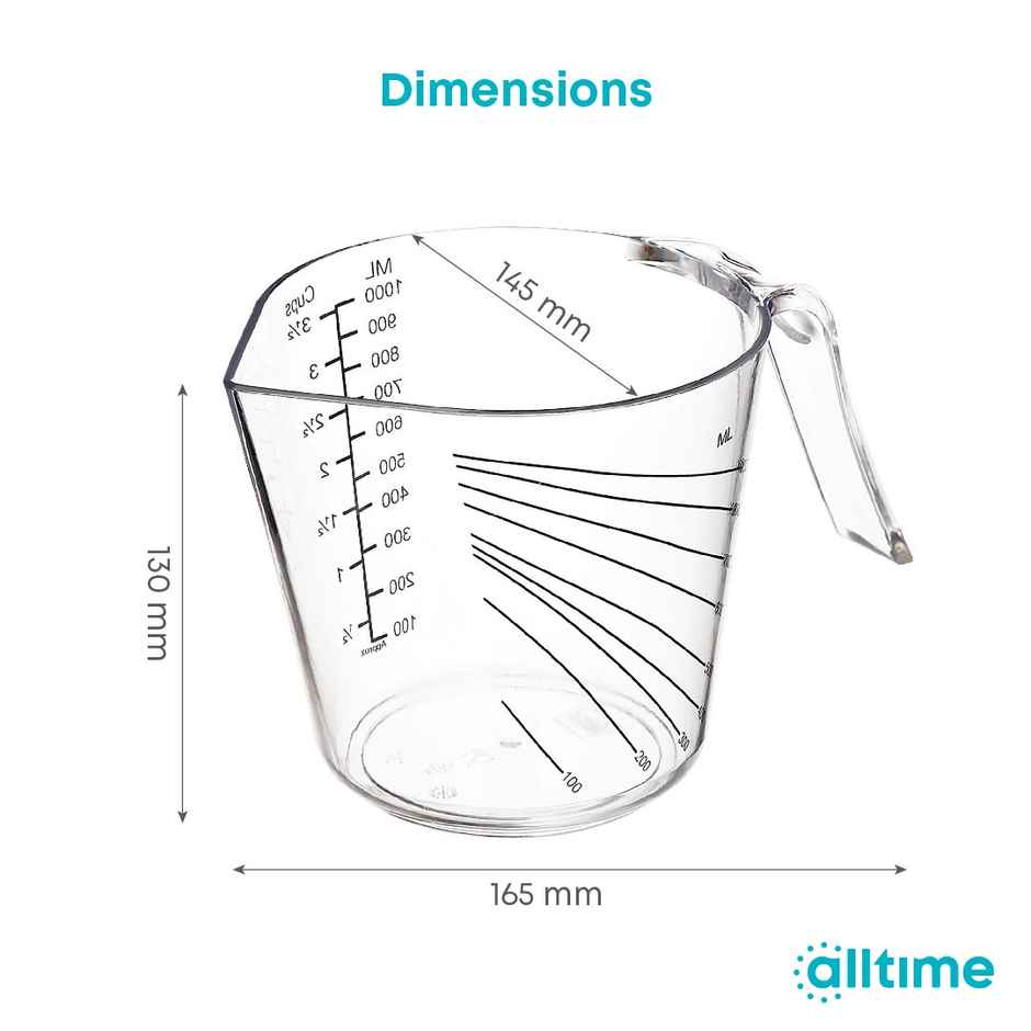 All Time Plastic Measure & Pour Jug 1000 ml, Transparent
