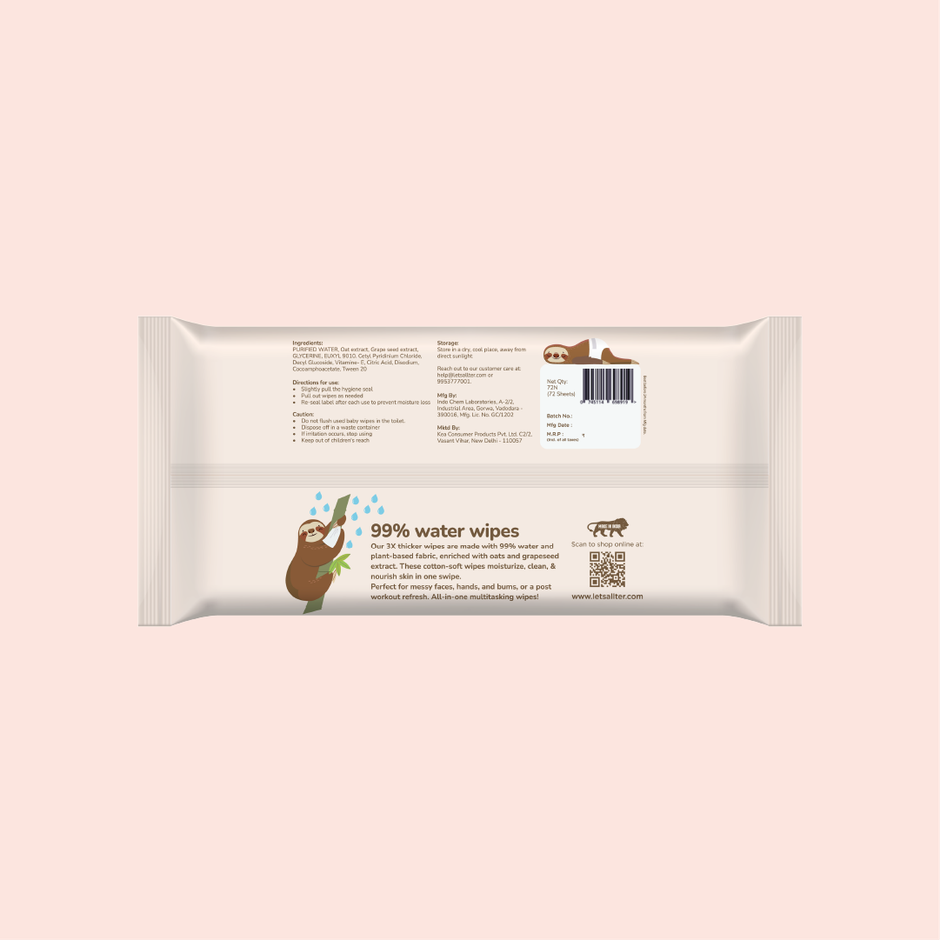 allter Baby Wipes | Regular Pack - 72 Wipes