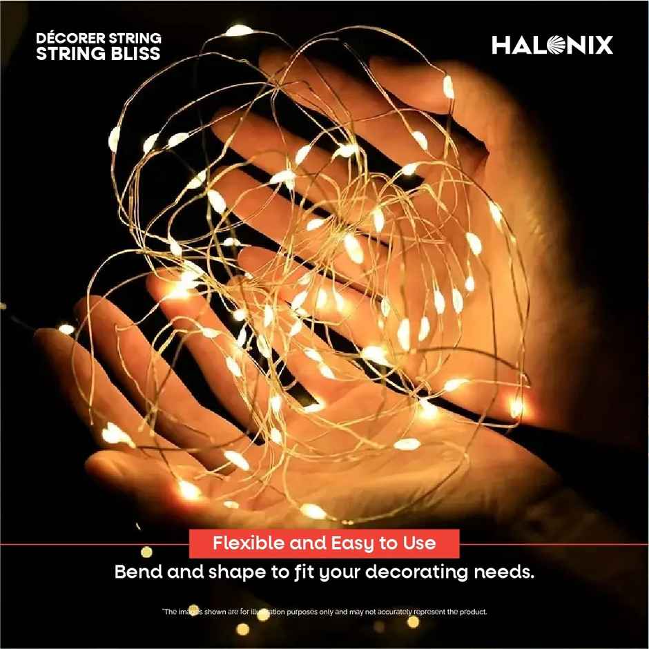 Halonix Decorer Bliss Yellow Copper USB String Light | Yellow | 10 m