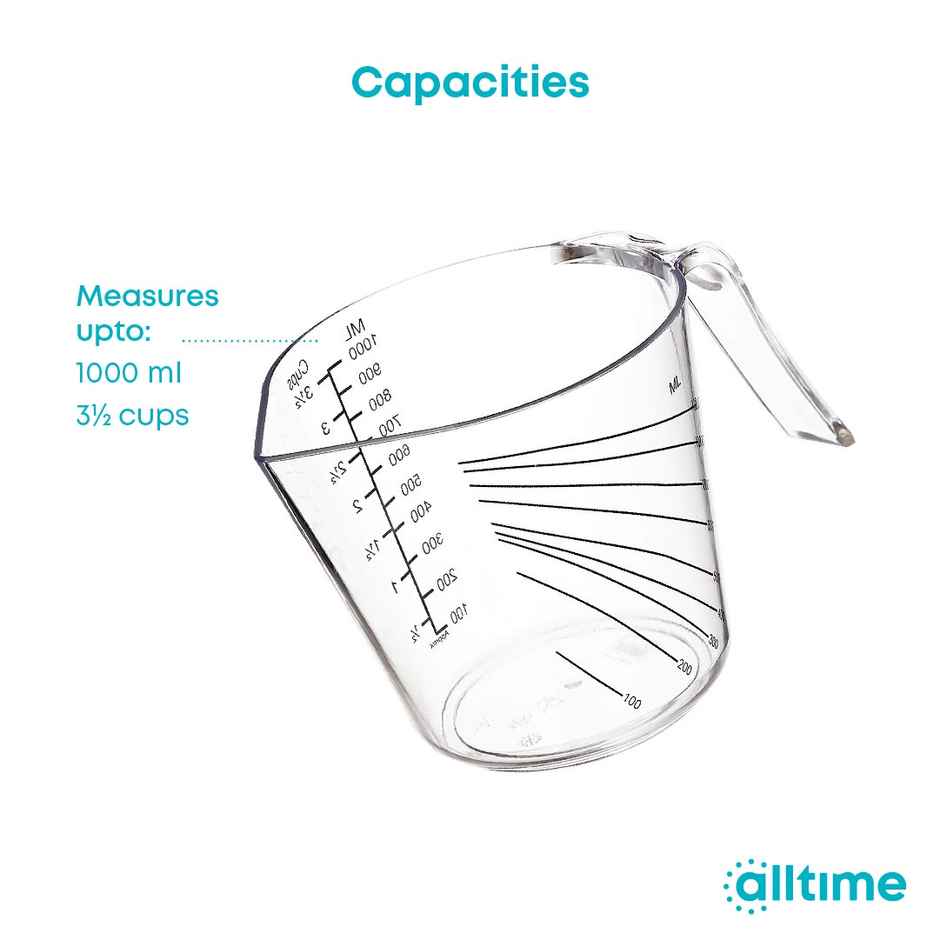 All Time Plastic Measure & Pour Jug 1000 ml, Transparent