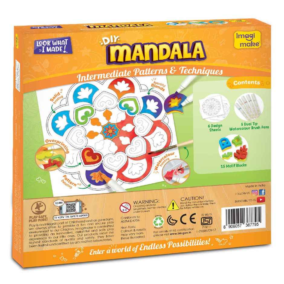 Imagimake DIY Mandala Art and Craft Kit Toys 6 Design Birthday Gifting for Kid