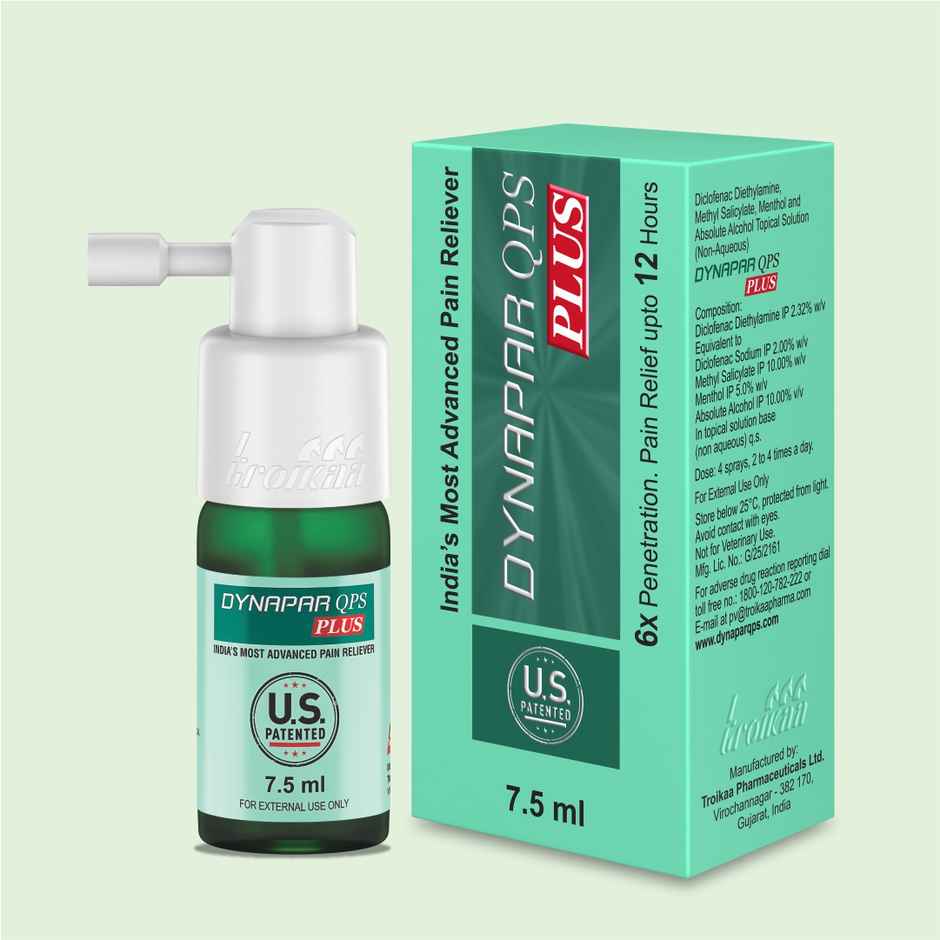 Dynapar QPS Plus Pain Relief Spray for Back, Knee, Muscle & Joint Pain | 5x Penetration for Max. Pain Relief