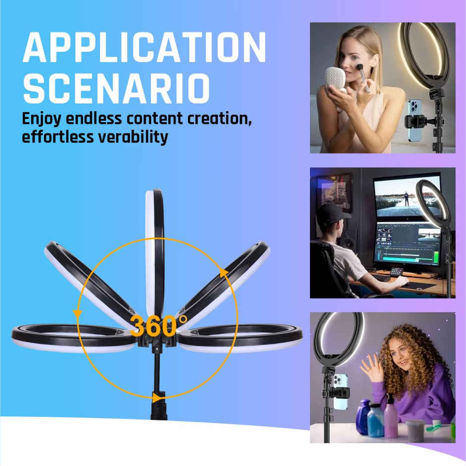 Tygot 10 Inch Ring Light with 7 ft Tripod Stand