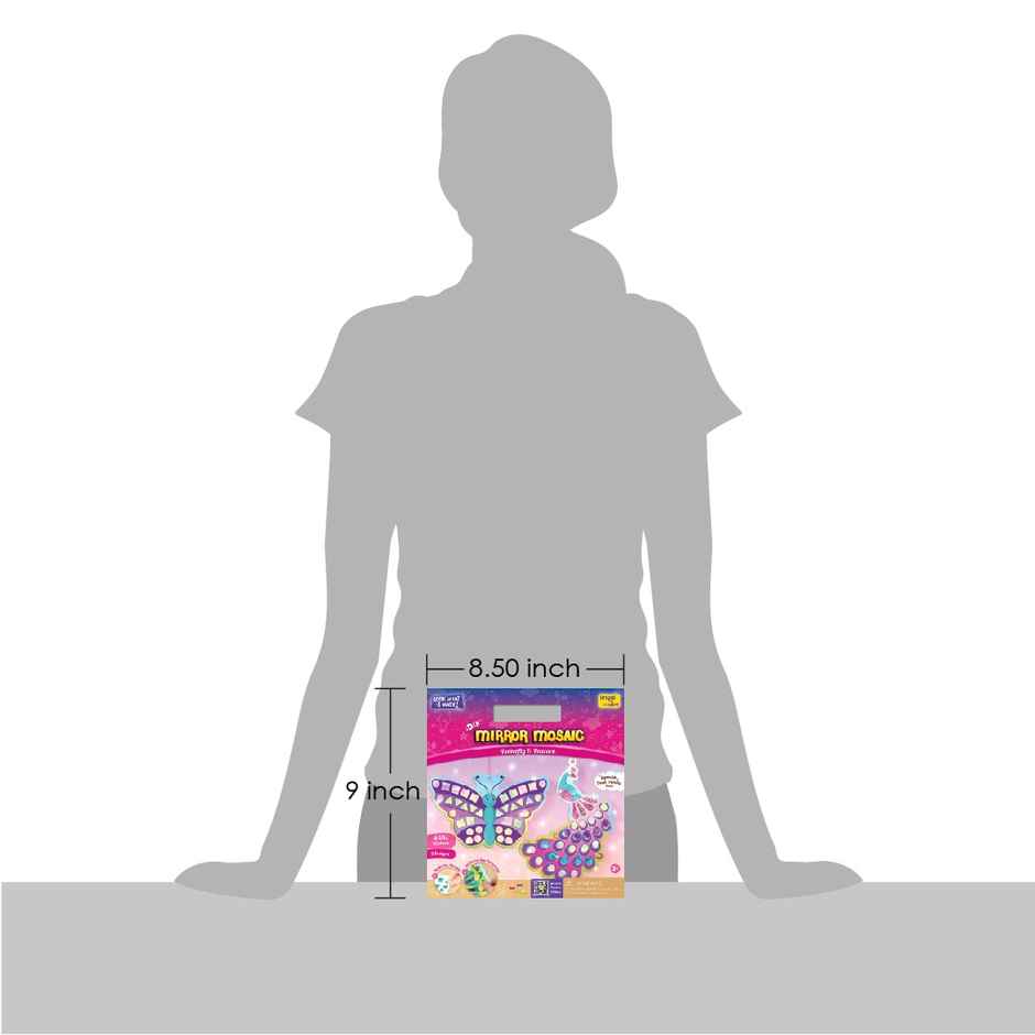 Imagimake Mirror Mosaic | Butterfly & Peacock | Creative Art Toy for Kids