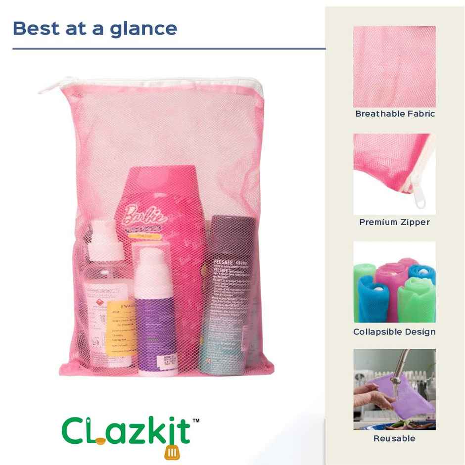 Clazkit Set Of 6 Reusable Fridge Storage Bags For Vegetables and Fruitswith Sturdy Zipper