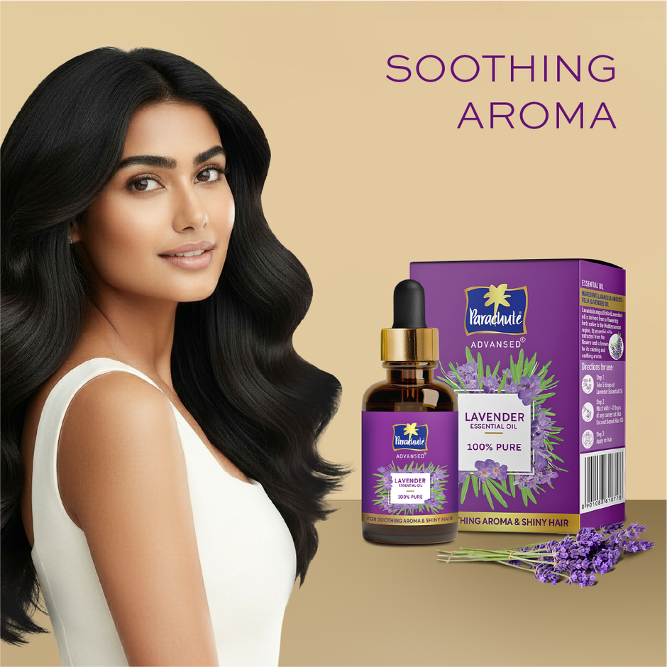Parachute Advansed Lavender Essential Oil | 100% Pure | Long & Thick Hair | Soft & Shiny Hair