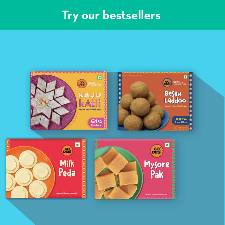 Coconut Laddu | Ladoo | Sweets By Go Desi (200g) & Besan Laddoo | With Ghee | Laddu | Sweets By Go Desi (180g) Combo