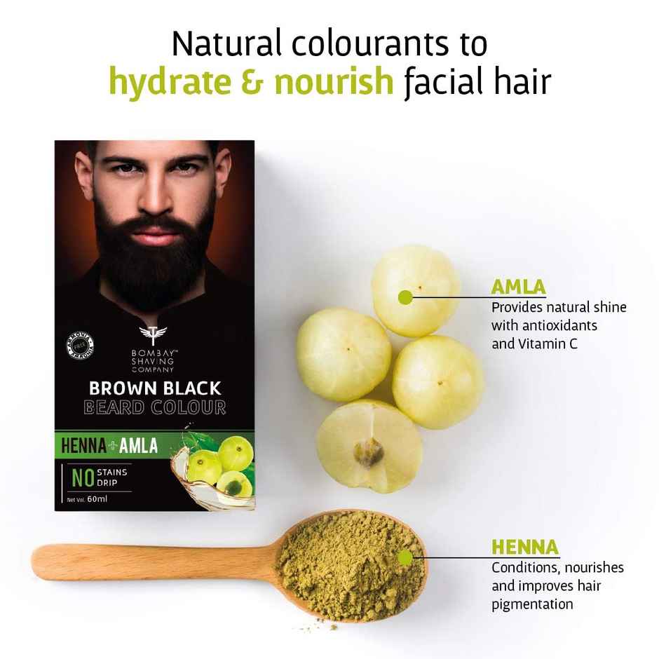 Bombay Shaving Company Beard Color For Men Natural Brown Black Beard Color Long Lasting Kit