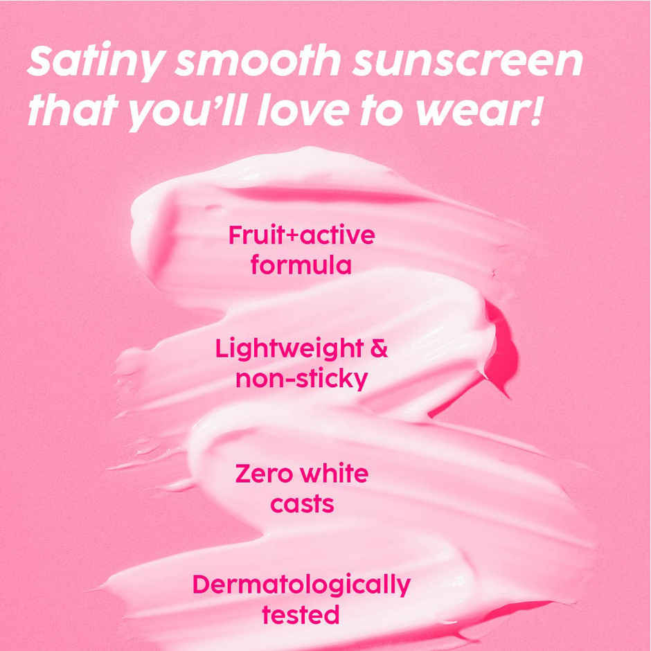 Plix Guava Glow Sunscreen SPF 50+ with UVA, UVB & Blue Light Protection enriched with Ceramides & Hyaluronic Acid