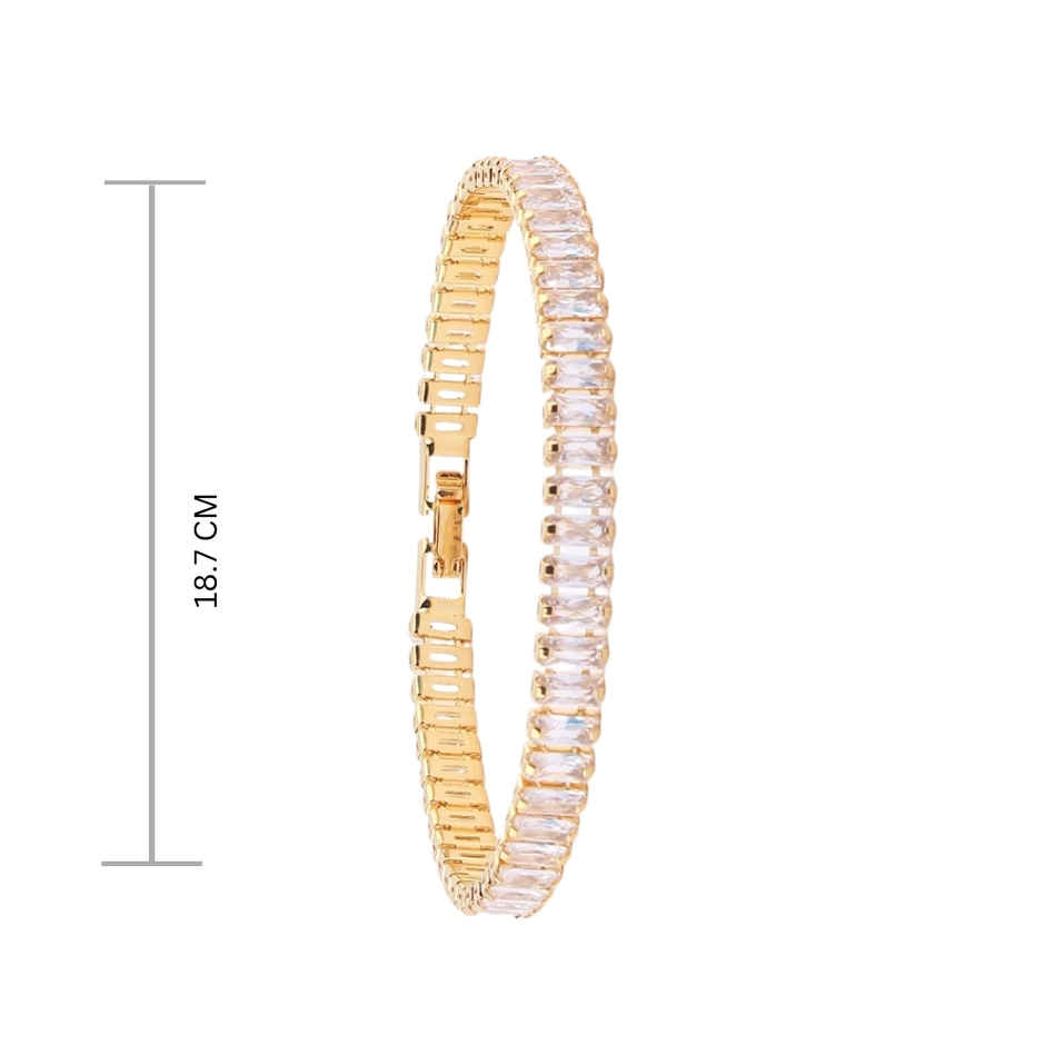 SALTY Glimmer Diamond Tennis Bracelet for Women and Girls| Anti-Tarnish | Gold