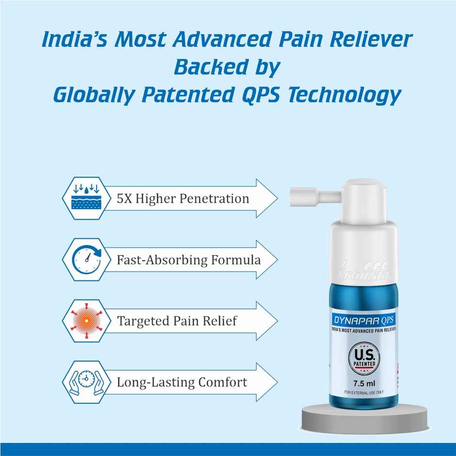 Dynapar QPS Pain Relief Spray for Back, Knee, Muscle & Joint Pain | 5x Penetration for Max. Pain Relief