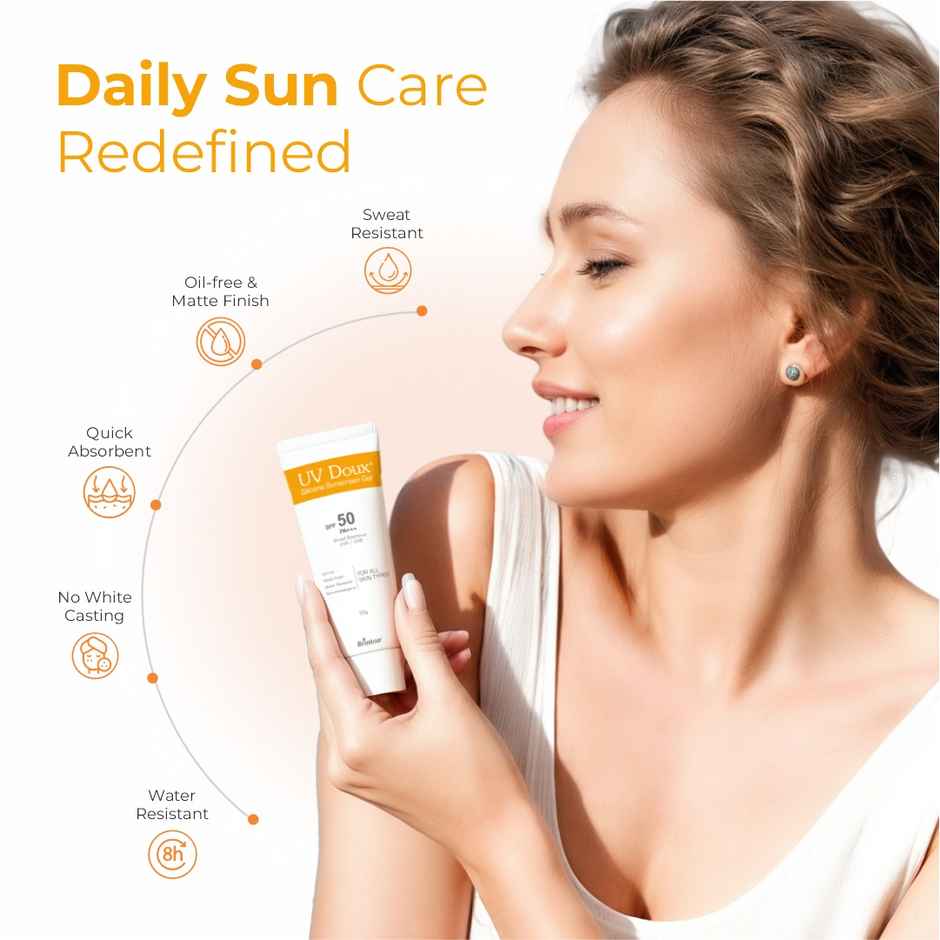 UV Doux Sunscreen Gel Spf50 Pa+++ & Uv Doux Face Cleanser Combo